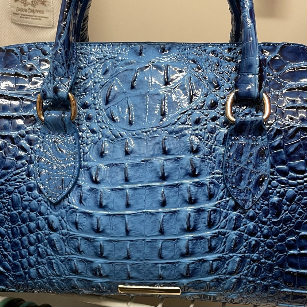 Blue Crocodile Embossed Women's Bag